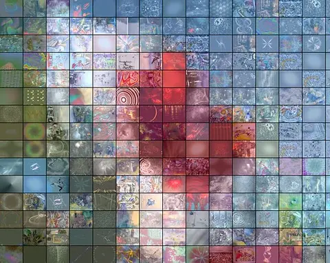 Abstract, kleurrijk digitaal kunstwerk
